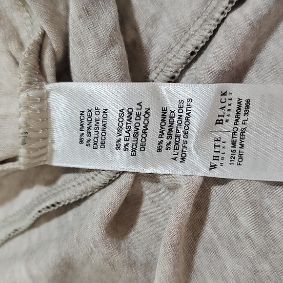 WHBM‎ Oatmeal/Black Lace Mesh Round Neck Top Tunic Pullover Blouse Size XXS - Picture 8 of 8